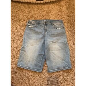 INC Denim Bermuda Shorts Light Wash Blue Regular Fit Size 14